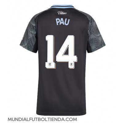 Camiseta Aston Villa Pau Torres #14 Segunda Equipación Replica 2025-26 para mujer mangas cortas Camiseta Aston Villa Pau Torres #14 Segunda Equipación Replica 2025-26 para mujer mangas cortas